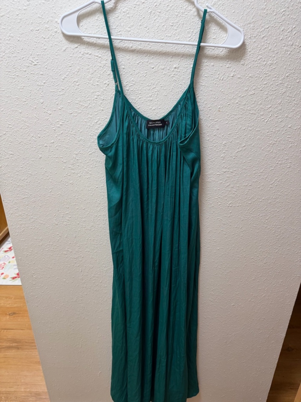 Lightweight Teal Maxi Slip Dress with Adjustable Straps